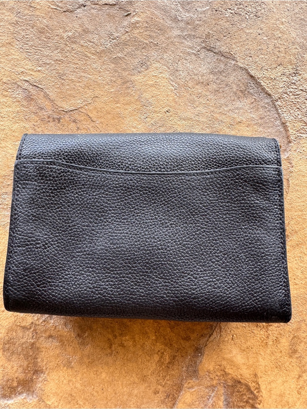 Coach Crystal C Wallet Clutch Black Pebble Leather Gold Hardware Style 79438 - Picture 13 of 14